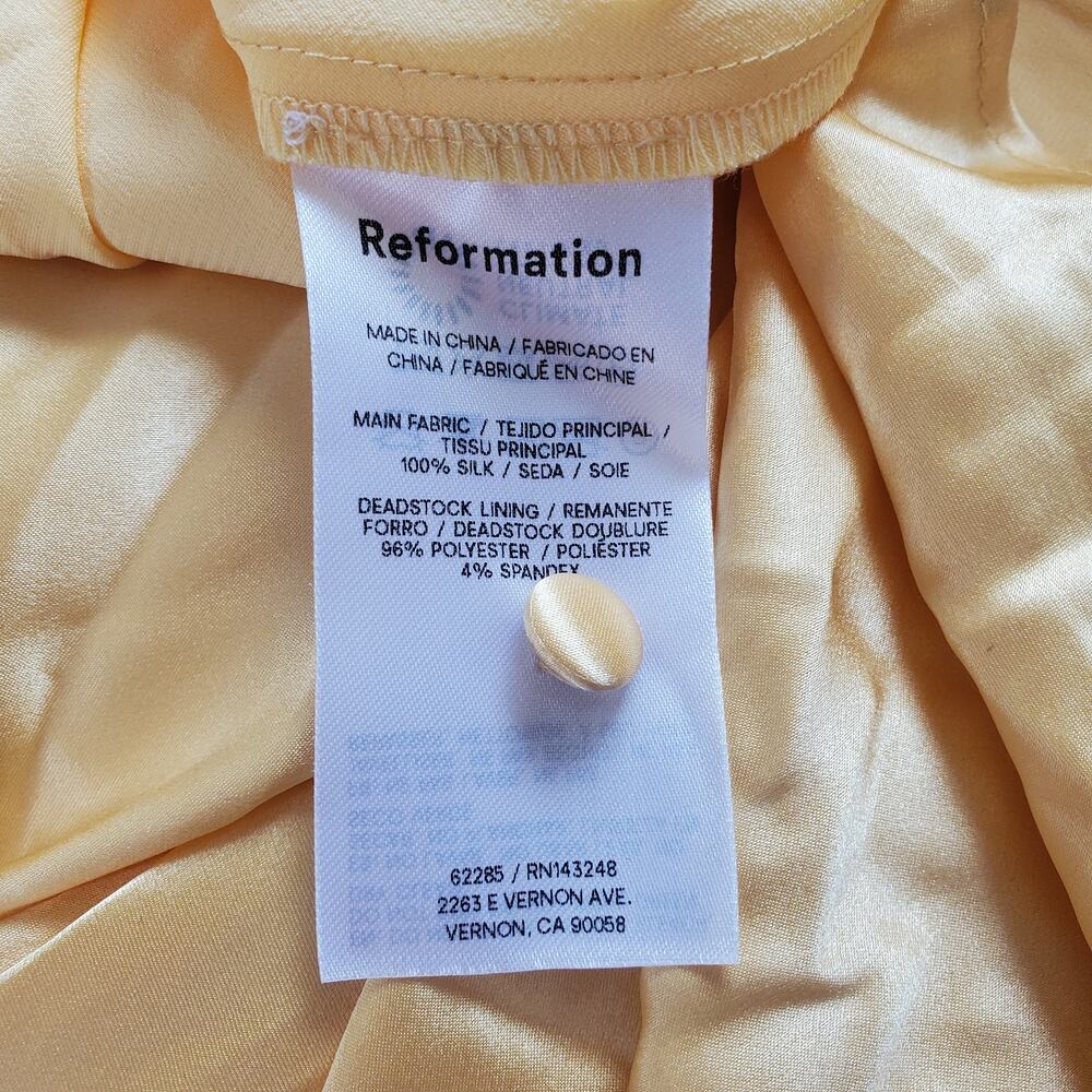 Reformation Jeany Silk Halter Open Back Maxi Dress Sunshine Satin Yellow Size XL - Picture 13 of 15